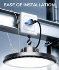 Crazy Bright 45000 Lumen 300W High Bay LED Shop Light For Garage And Workshop Energy Efficient Daylight 5000K UFO Ceiling Fixture