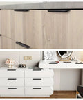 Five Piece Hidden Furniture Handles Black Edge Pulls Invisible Aluminum Alloy No Fingerprints Punch Free Cabinet Hardware