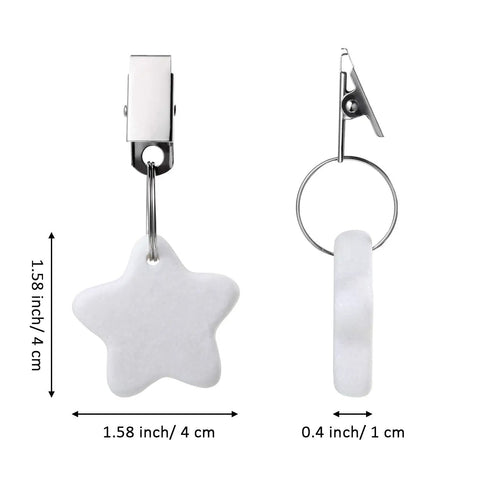 Starfish Tablecloth Weights Set With Metal Clips, durable marble starfish hanger, size 1.58 x 1.58 x 0.4 inches