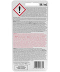 Back of E6000 Plus Multipurpose Clear Glue packaging showing safety and usage instructions, 56.1 ml, for wood, glass, fabric, ceramic, metal.