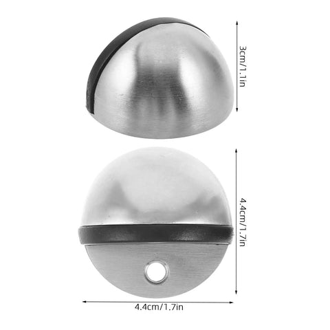 Stainless Steel Floor Door Stopper 2 Pack Hemispherical Anti Collision Door Stop for Safety No Drill Install Easy to Install Modern Design