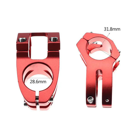 31.8mm 45mm Bike Stem Short Handlebar Stem For Mountain Road BMX MTB Fixie Cycling Aluminum Alloy Red With Beefy Four Bolt Clamp And Lightweight Hollow Design