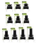 10 assorted heights of 6x6mm tactile push button switch kit with 4 pins micro momentary SPST NO ideal for breadboard Arduino PCB