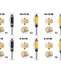 Top Tier 1 Inch Double Bearing Trimming Router Bit For Laminate And Woodworking Uses, High Strength Carbon Steel Cutter, various sizes and types.