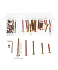49 Pcs M6 Hex Socket Cap Screws And Barrel Nut Set 40-80mm in clear plastic organizer box view.