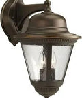 Westport Outdoor Bronze Wall Lantern, 11 Inch Wide by 18.75 Inch Tall, Weatherproof Exterior Light Fixture with seeded glass