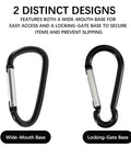 3 Inch Black Aluminum Carabiner Clips 10 Pack Dual Style D Ring And Snap Hook Keychain Carabiners for keys camping