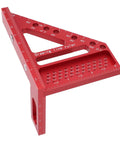 3D Multi Angle Measuring Ruler For Woodworking And Carpentry, Aluminum Alloy Square Protractor, 0 To 90 Degree Range, Red Color