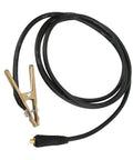 Top Notch 260A Brass Ground Clamp For Heavy Duty Welding Jobs with black cable and clamp attachment.