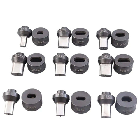 Set of heavy duty hydraulic punching die molds built to last for elliptical holes with 8x20mm oval punch high strength alloy steel