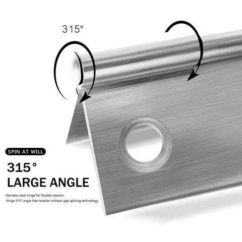 Close-up of stainless steel door hinge for furniture, 2.15 x 1.3 in, 315° large-angle rotation, 10 pcs