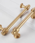 5 Inch Center-To-Center Champagne Bronze Cabinet Pulls, 6.2 Inch Length, Zinc Alloy Gold Hardware, 10 Pack, side view on white