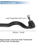Beefy Tie Rod End Kit For Jeep Grand Cherokee 2011 To 2015 Front Outer Left And Right Durable Steering Linkage Replacements ES800972 ES800973 OE Quality, 25.5cm M17x1.5