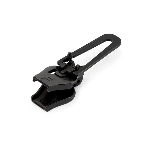 Replacement Zipper Slider Kit For Size 5 Plastic Zippers Gunmetal Finish Easy Install With Included Tool Fix Open End And Closed End Zippers Fast And No Sweat, shown in gunmetal finish