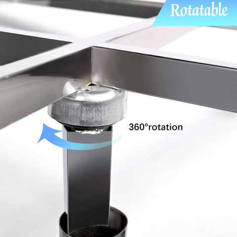 Close-up of 360 Degree Rotating Paint Rack with Adjustable Height Stainless Steel Spraying Stand, rotatable joint detail.