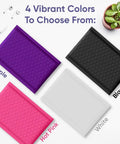Large 10.5x16 Inch Poly Bubble Mailers With Self Seal Air Lined Cushioned Envelopes in four colors: purple, black, hot pink, white