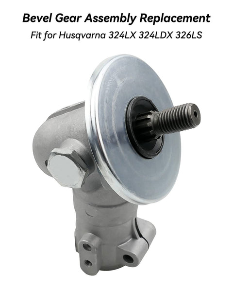 Bevel Gear Replacement For Husqvarna Compatible With 324LX 324LDX 326LS durable metal gear head shown at an angle