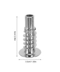 Zinc alloy ratchet sleeve from 8 Piece Double Ear Headrest Hinge Insert Kit For Couches And Recliners, shown with dimensions