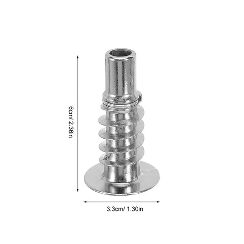 Zinc alloy ratchet sleeve from 8 Piece Double Ear Headrest Hinge Insert Kit For Couches And Recliners, shown with dimensions