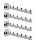 Heavy Duty Wall Mount Clothes Rack With Waterfall Hooks Four Piece Aluminum Coat Hanger System Space Saving With Six Ball Slatwall Hangers