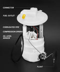 Electric Fuel Pump Module Assembly E8855M for Nissan Cube and Versa 2007 to 2014 1.6L 1.8L engines with components labeled