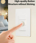 Person touching 3 Way Smart Light Switch 2.4GHz WiFi That Plays Nice With Alexa And Google Home Neutral Wire Required White Finish