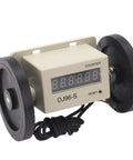 Fabater Metric Measuring Wheel 0.01-999999M Digital Distance Measurer with 2 Wheels, showing electronic counter and rubber wheels.