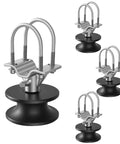 Pack Of Four Nylon Sliding Gate Rollers Engineered For Heavy Duty Track Systems with durable black nylon wheels and steel hardware