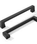 2 Pack Matte Black Kitchen Cabinet Handles Center To Center 6.3 Inch 160mm length 7.1 Inch width 0.5 Inch for drawers and cupboards