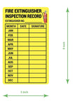 Waterproof 3x5 Inch Fire Extinguisher Inspection Record Stickers 40 Pack for indoor use with write-on log sections.