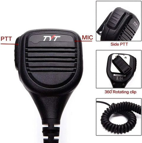Go-To Handheld Microphone Speaker With PTT For Walkie Talkies TH-47 Mic 3.5mm Headphone Jack 30 Cm Acoustic Tube design
