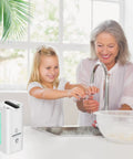 Touchless Rechargeable Soap Dispenser For Kitchen Sink And Bathroom, Hands Free Liquid Soap Pump With Infrared Sensor in use