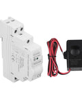 Smart Energy Meter App Tracking Real Time Kwh Voltage Current for heavy home gear, compact design with input-output ports and sensor.