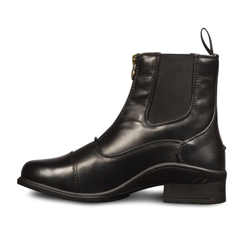 Kids Paddock Boots Front Zip For Easy On Off Lightweight Classic Style Equestrian Footwear Unisex Fit In Black Size 4 Vega Premium Synthetic Leather