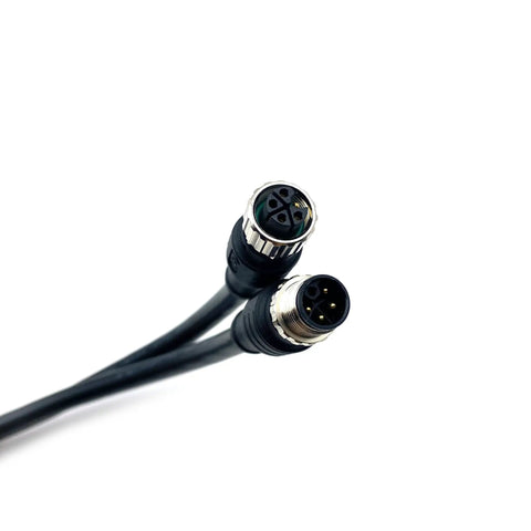 Five Pin L Code M12 Connector Cable from Female to Male for Rail Transit Power and Robotic Arm Control, IP67 Waterproof, 1 Meter, PVC Shielded