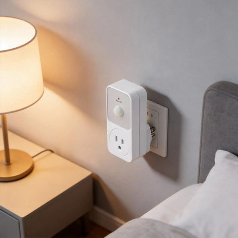 PIR Infrared Motion Sensor Outlet 110V 1800W Auto On Off Switch For Garage Hallway Living Room White ABS Receptacle on bedside wall