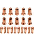 Top Tier Plasma Cutter Consumables Kit For PT100 Torch Replacement Parts featuring 1.2mm copper nozzles and electrodes set.