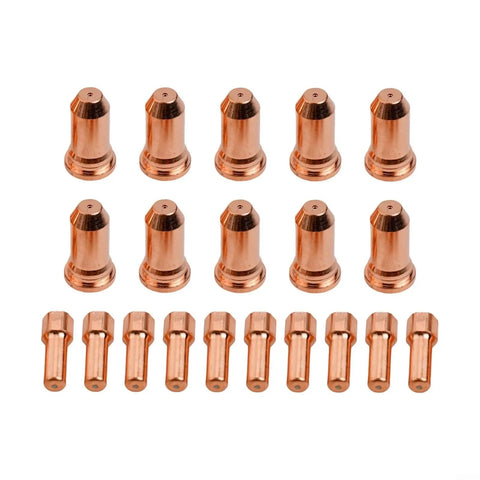 Top Tier Plasma Cutter Consumables Kit For PT100 Torch Replacement Parts featuring 1.2mm copper nozzles and electrodes set.