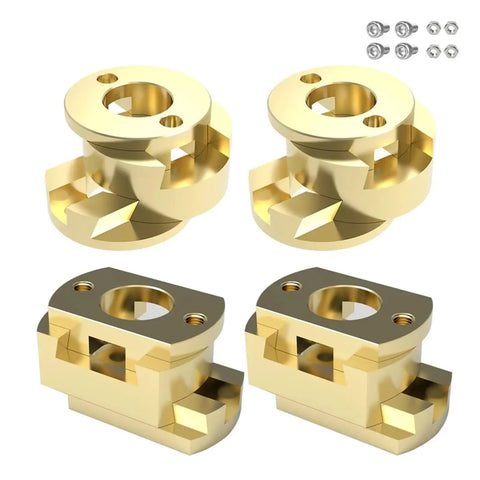 Upgrade Your 3D Printing Game With This Smooth Oldham Coupling For T8 Z Axis Lead Screws Perfectly Fit For EndERS 3 Flexible Hot Beds With Easy 16mm Thread Holes And Reliable Brass Build Quality For Flawless Moves. brass Oldham coupling set with screws and nuts for T8 Z axis lead screw, 16mm thread holes
