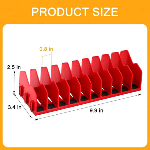 20 Slot Heavy Duty Plastic Tool Organizer Rack Set For Pliers And Cutters 2 Pack With Non Slip Base, red, expandable design