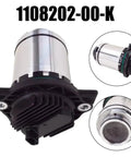 Top Shelf Direct Bolt Electric Oil Pump For Tesla Model S X 3 Y 2016 To 2023 No Sweat Drop In Replacement With Steel Reinforced Abs Housing Black Finish Part 110820200K, showing front and side views.