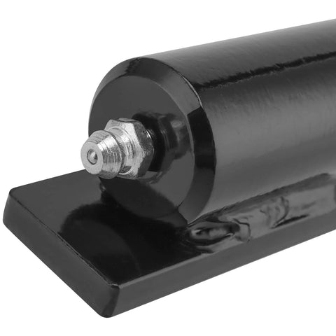 Close-up of Heavy Duty 5 Inch Barrel Gate Hinge Set For Swing Gates And Trailer Ramp Gates Weld On Iron Hinges Black 450 Lb Capacity