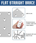 6 Pack Stainless Steel Straight Brackets For Wood Repair And Reinforcement, flat mending plates with screws shown