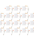 VOGHMOLD 9W Square LED Recessed Light, 720LM Frameless Downlight AC85-265V Spotlights Cut Φ45-70mm Ceiling Lighting for Office Living Room, 18 Pack showing multiple units with wiring and connectors.
