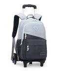 Rolling backpack with wheels for kids, lightweight and waterproof, ideal for school and travel, with comfortable straps and durable trolley.