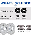Rear Drilled And Slotted Brake Rotor Kit With Ceramic Pads For Cadillac Escalade ESV Chevrolet Silverado 1500 Suburban Tahoe