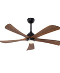 Neojoyoenix 52" 5PCS Solid Wood Blades Ceiling Fan with Lights Remote Control, Quiet DC Motor, 3 Blades, Black, Indoor use.