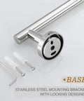 Polished Chrome 4 Piece Bathroom Hardware Set Stainless SUS304 Wall Mounted Includes 24 Inch Towel Bar Toilet Paper Holder Towel Ring And Robe Hook Durable Modern Bath Accessories Easy Install.
