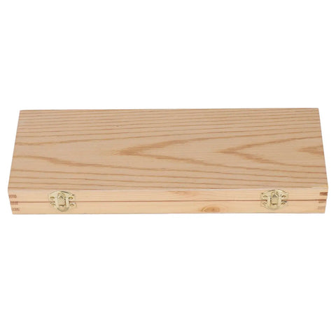 Super Cool Removable Wood Lathe Turning Tools Set With Hard Carbide Bits storage box, solid wood with brass latch, ideal for organizing tools.
