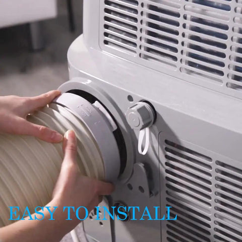 Exhaust Hose Coupler Window Adapter For Portable A C Unit 5.9 Inch Round Connector Durable ABS in easy two-step install on AC unit